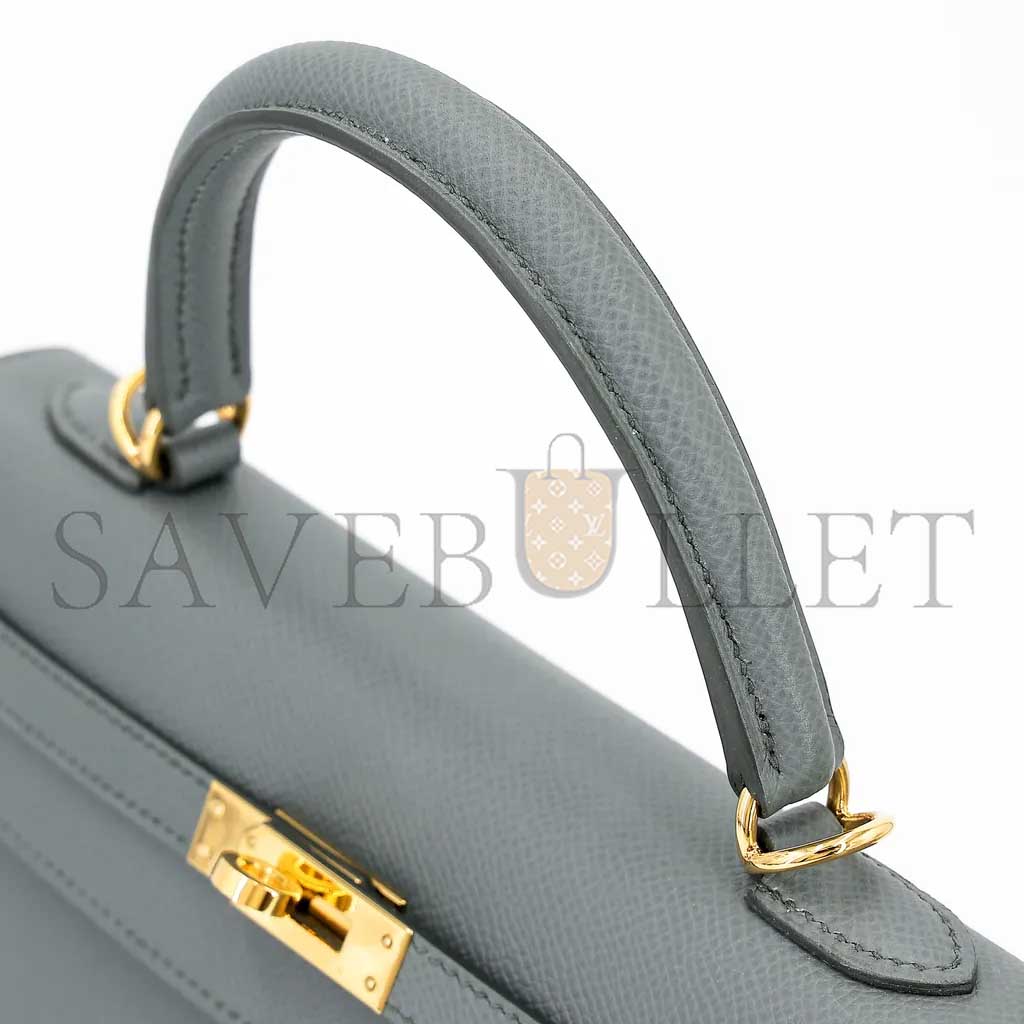 HERMÈS KELLY 25 ALMOND GREEN EPSOM GOLD BUCKLE (25*17*7cm) 